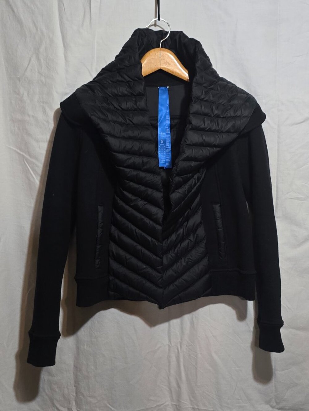 KIT and ACE Women's Ella Wrap Jacket Cotton Cashmere Down Filled Jacket Black 6